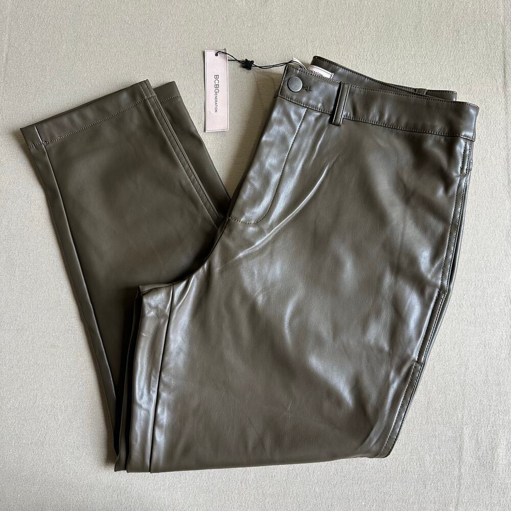 BCBGeneration Faux Leather Straight Leg Pants BNWT